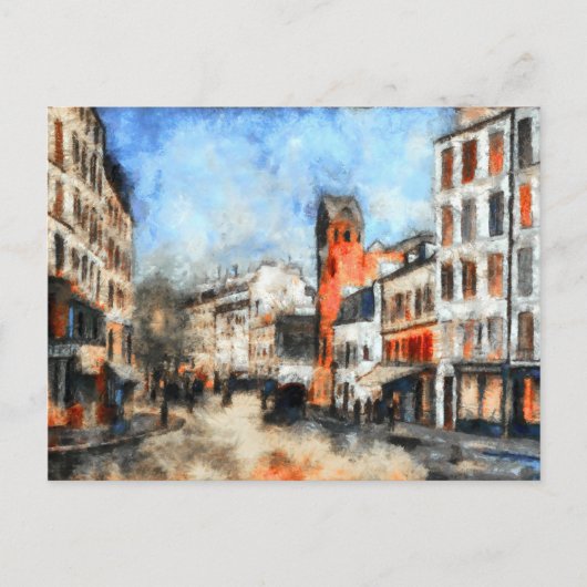Parijs, de straat van de Abbesses Briefkaart (Voorkant)