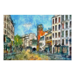 Parijs, de straat van de Abbesses Perfect Poster