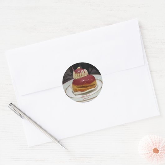 Parijs Desserts Ronde Sticker (Envelop)
