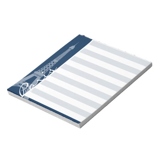 Parijs; donkere middernacht blauwe horizontale str notitieblok (Linkerzijde)