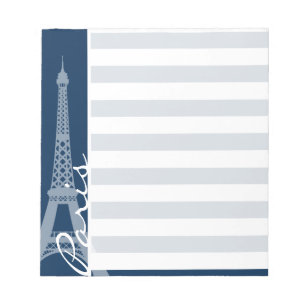 Parijs; donkere middernacht blauwe horizontale str notitieblok