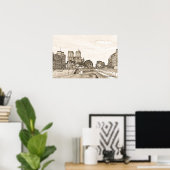 Parijs door het Poster Seine (Thuiskantoor)