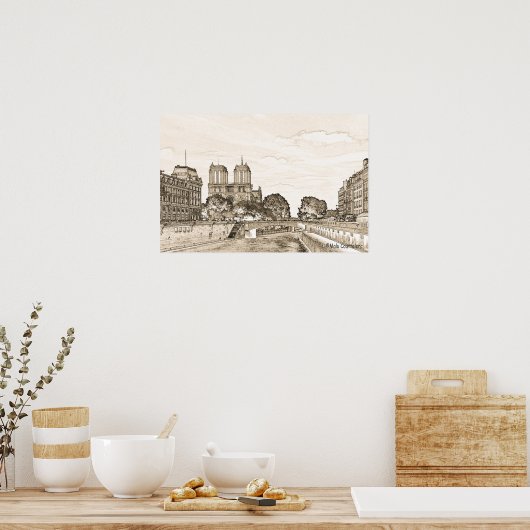 Parijs door het Poster Seine (Keuken)
