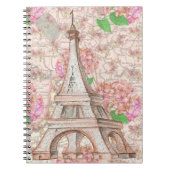 Parijs dromen in roze bloemen notitieboek (Voorkant)