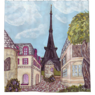 Parijs Eiffel geïnspireerd landschapsgordijn Douchegordijn