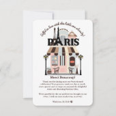 Parijs Eiffel in Love French Cafe Baby shower Bedankkaart (Voorkant)