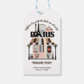 Parijs Eiffel in Love French Cafe Baby shower Cadeaulabel (Voorkant)
