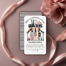 Parijs Eiffel in Love French Cafe Baby shower Informatiekaartje