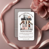 Parijs Eiffel in Love French Cafe Baby shower Informatiekaartje