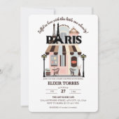 Parijs Eiffel in Love French Cafe Baby shower Kaart (Voorkant)