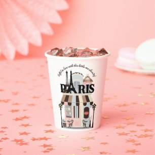 Parijs Eiffel in Love French Cafe Baby shower Papieren Bekers