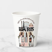 Parijs Eiffel in Love French Cafe Baby shower Papieren Bekers (Achterkant)