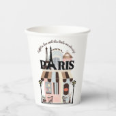 Parijs Eiffel in Love French Cafe Baby shower Papieren Bekers (Voorkant)