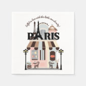 Parijs Eiffel in Love French Cafe Baby shower Servet (Voorkant)