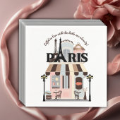 Parijs Eiffel in Love French Cafe Baby shower Servet