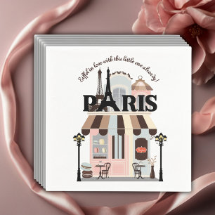 Parijs Eiffel in Love French Cafe Baby shower Servet
