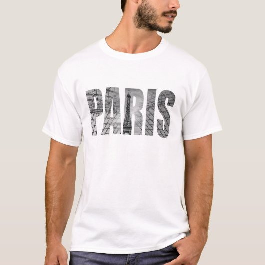 Parijs - Eiffel & Louvre T-shirt (Voorkant)