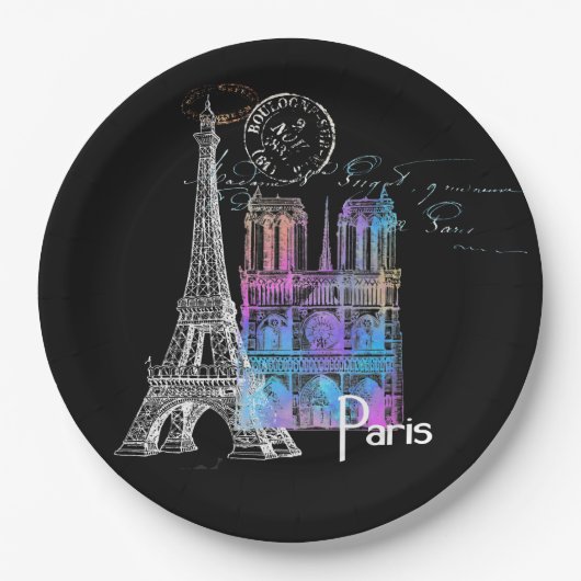 Parijs Eiffel Notre Dame Rainbow Frans Papier Bord (Voorkant)