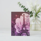 parijs eiffel tower floral - verjaardag kaart (Staand voorkant)