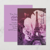 parijs eiffel tower floral - verjaardag kaart (Voorkant / Achterkant)