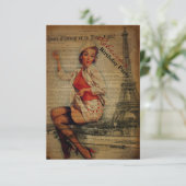 parijs eiffel tower girly parisian - verjaardag kaart (Staand voorkant)