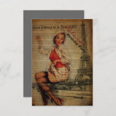 parijs eiffel tower girly parisian - verjaardag kaart (Voorkant / Achterkant)