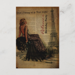 parijs eiffel tower girly parisian - verjaardag kaart