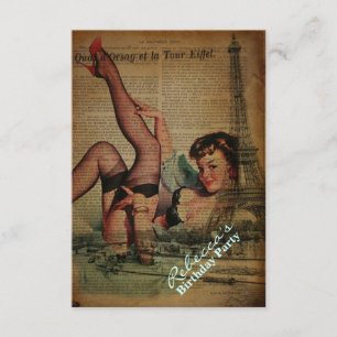 parijs eiffel tower girly parisian - verjaardag kaart