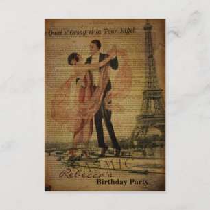 parijs eiffel tower girly parisian - verjaardag kaart