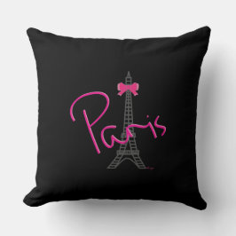 Parijs, Eiffel Tower met roze Bow Kussen