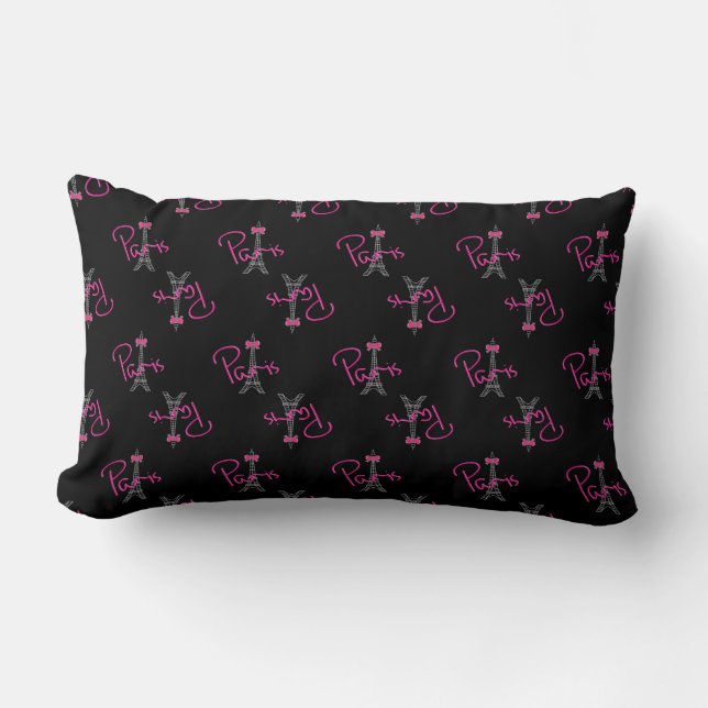 Parijs, Eiffel Tower met roze Bow Kussen (Voorkant)