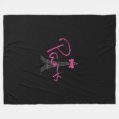 Parijs, Eiffel Tower met roze Bow zwart Fleece Deken (Voorkant (Horizontaal))