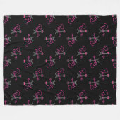 Parijs, Eiffel Tower met roze Bow zwart Fleece Deken (Voorkant (Horizontaal))
