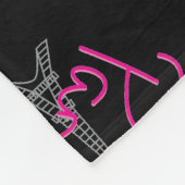 Parijs, Eiffel Tower met roze Bow zwart Fleece Deken (Hoek)
