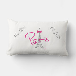 Parijs, Eiffel Tower Pink Bow Frans Modern White Kussen