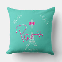 Parijs, Eiffel Tower Pink Bow Modern Turquoise
