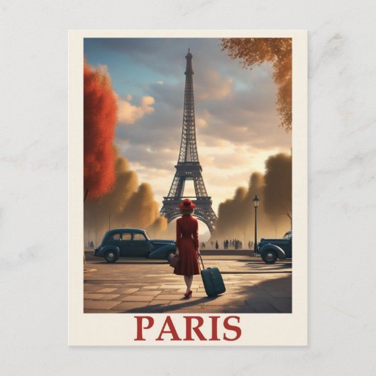 Parijs Eiffel Tower Travel Briefkaart (Voorkant)