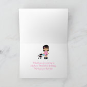 Parijs Eiffeltoren Afro-Amerikaans meisje Bedankkaart (Binnen)