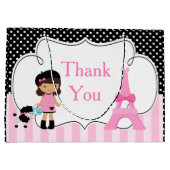 Parijs Eiffeltoren Afro-Amerikaans meisje Groot Cadeauzakje (Achterkant)