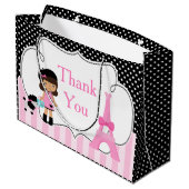 Parijs Eiffeltoren Afro-Amerikaans meisje Groot Cadeauzakje (Achterkant Gekanteld)