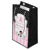 Parijs Eiffeltoren Afro-Amerikaans meisje Klein Cadeauzakje (Voorkant Gekanteld)