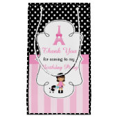 Parijs Eiffeltoren Afro-Amerikaans meisje Klein Cadeauzakje (Voorkant)