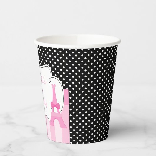 Parijs Eiffeltoren Afro-Amerikaans meisje Papieren Bekers (Links)