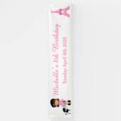 Parijs Eiffeltoren Afro-Amerikaans meisje Spandoek (Verticaal)