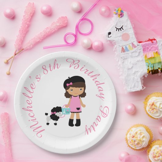 Parijs Eiffeltoren Afro-Amerikaans Papieren Bordje (Feest)