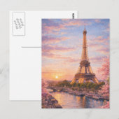 Parijs - Eiffeltoren Ansichtkaart Briefkaart (Voorkant / Achterkant)