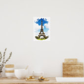 Parijs - Eiffeltoren - Aquarelschilderij Poster (Keuken)