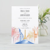 Parijs Eiffeltoren bestemming bruiloft Kaart (Staand voorkant)