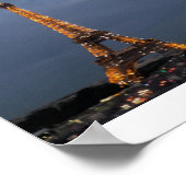 Parijs Eiffeltoren bij nacht Poster (Hoek)