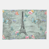 Parijs-Eiffeltoren-Bloem-Floral--Rozen Theedoek (Horizontaal)